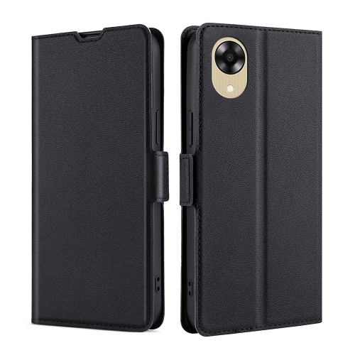 

For OPPO A17k Ultra-thin Voltage Side Buckle Horizontal Flip Leather Phone Case(Black)