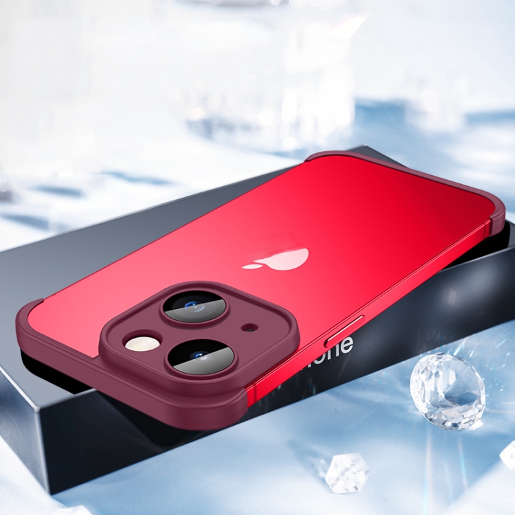 

For iPhone 14 Plus Four Corners + Camera TPU Phone Protective Frame(Red)