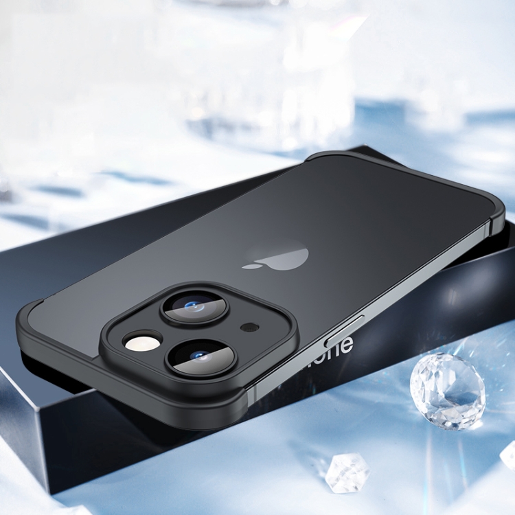 

For iPhone 13 Four Corners + Camera TPU Phone Protective Frame(Black)