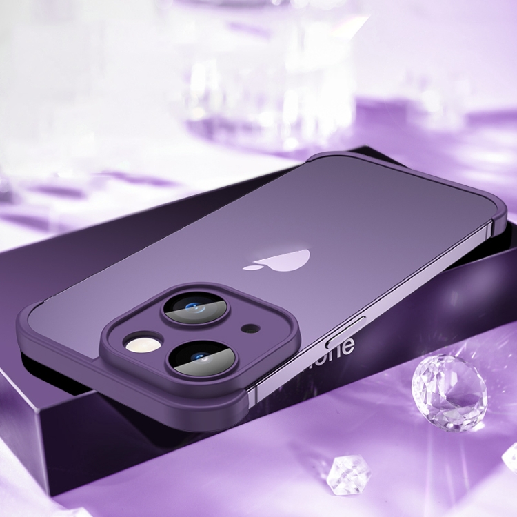 

For iPhone 13 Four Corners + Camera TPU Phone Protective Frame(Purple)