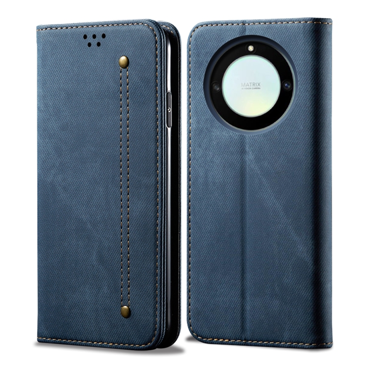 

For Honor X40 Denim Texture Leather Phone Case(Blue)