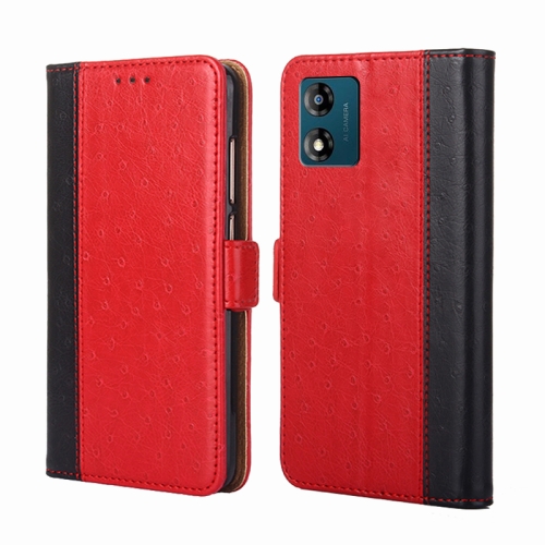 

For Motorola Moto E13 4G Ostrich Texture Flip Leather Phone Case(Red)