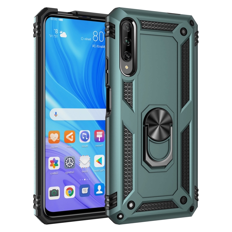 

For Huawei Y9s Shockproof TPU + PC Protective Case with 360 Degree Rotating Holder(Green)