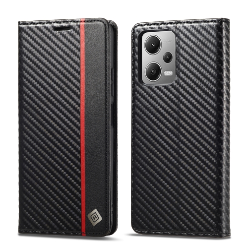 

For Xiaomi Poco X5 Pro/Redmi Note 12 Pro 5G LC.IMEEKE Carbon Fiber Texture Flip Leather Phone Case(Vertical Black)