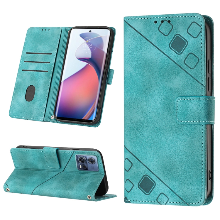 

For Motorola Moto S30 Pro 5G Skin-feel Embossed Leather Phone Case(Green)