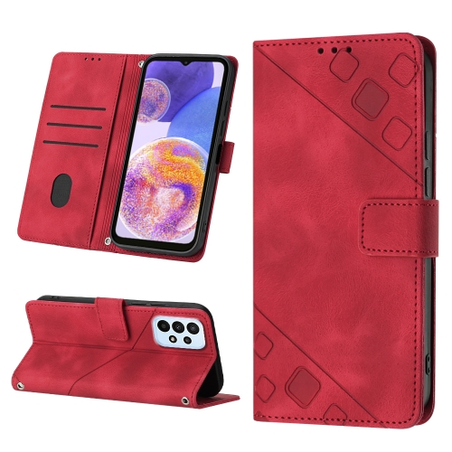 

For Samsung Galaxy A32 5G / M32 5G Skin-feel Embossed Leather Phone Case(Red)