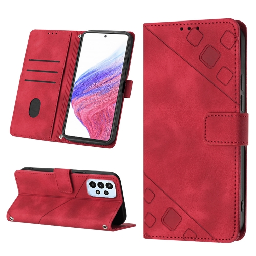 

For Samsung Galaxy A53 5G Skin-feel Embossed Leather Phone Case(Red)