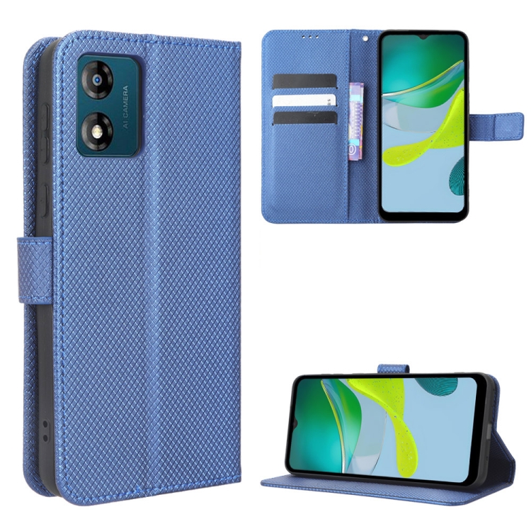 

For Motorola Moto E13 4G Diamond Texture Leather Phone Case(Blue)