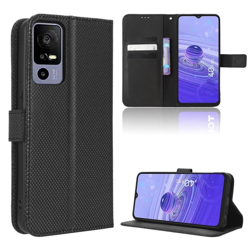 

For TCL 40 R 5G Diamond Texture Leather Phone Case(Black)