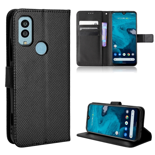 

For Kyocera Android One S10 Diamond Texture Leather Phone Case(Black)