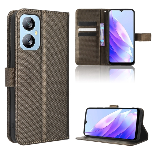 

For Blackview A52 Diamond Texture Leather Phone Case(Brown)