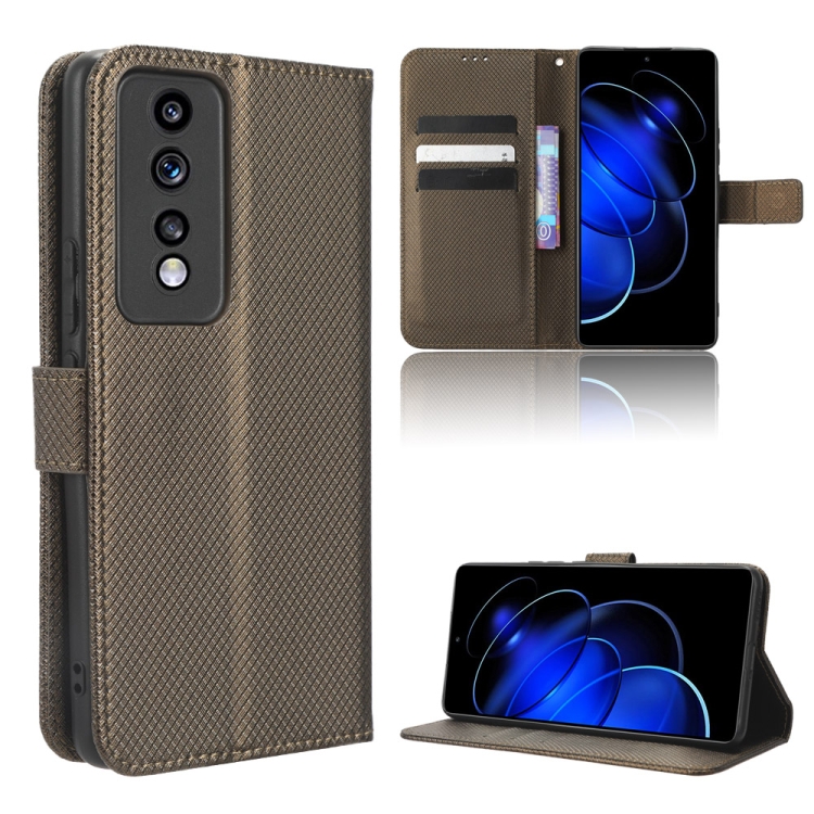 

For Honor 80 GT Diamond Texture Leather Phone Case(Brown)
