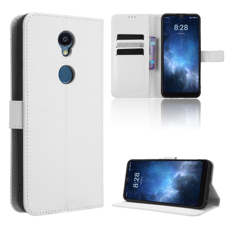

For Sharp Rouvo V Diamond Texture Leather Phone Case(White)