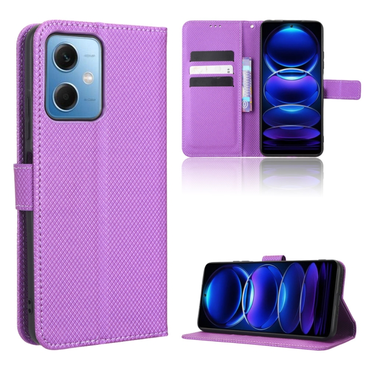 

For Xiaomi Poco X5 5G / Redmi Note 12 5G Diamond Texture Leather Phone Case(Purple)