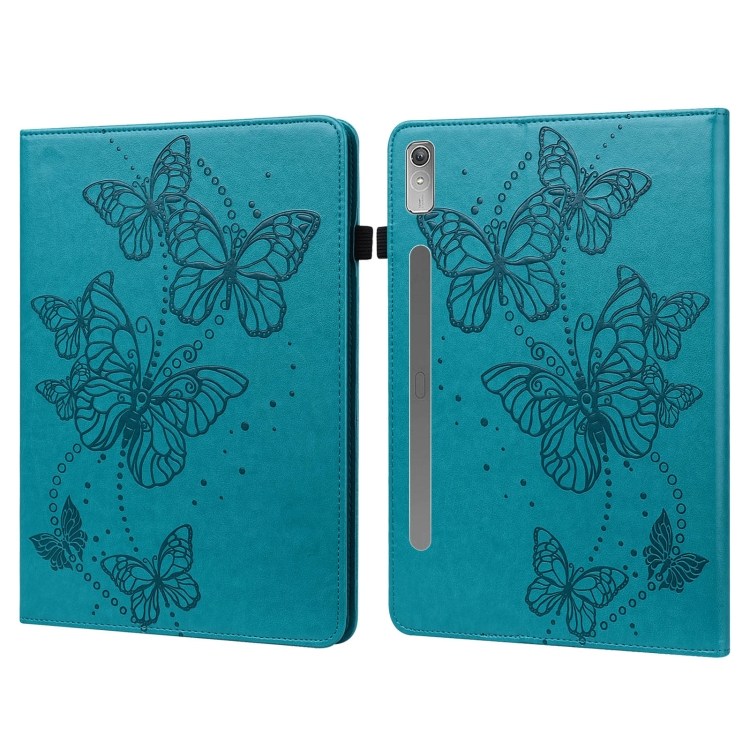 

For Lenovo Pad Pro 2022 11.2 inch / Tab P11 Pro Gen 2 Embossed Butterfly Pattern Leather Tablet Case(Blue)
