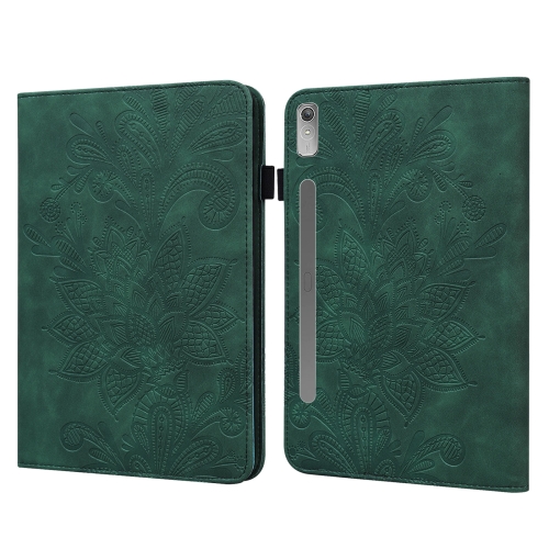 

For Lenovo Pad Pro 2022 11.2 inch / Tab P11 Pro Gen 2 Lace Flower Embossing Pattern Leather Tablet Case(Green)