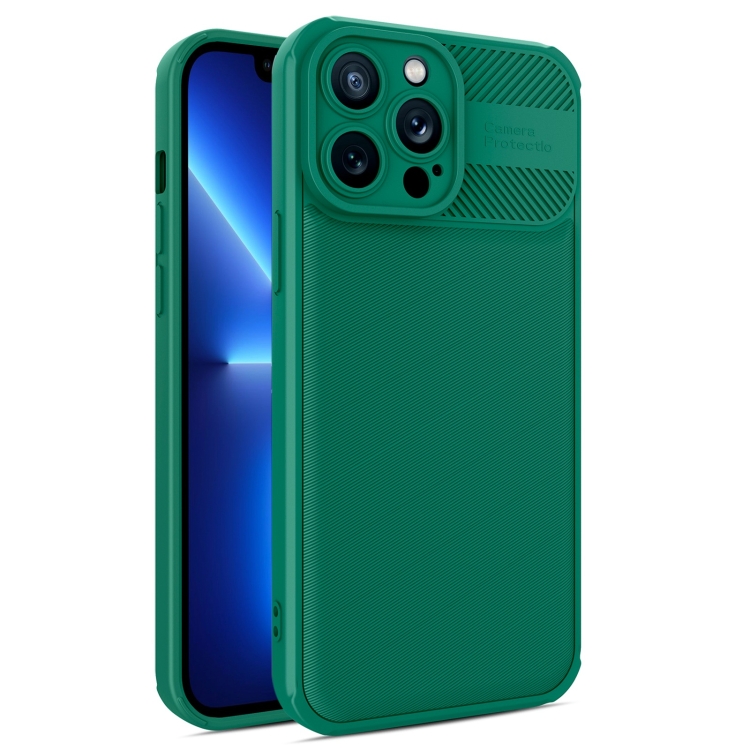

For iPhone 13 Pro Twill Texture TPU Shockproof Phone Case(Green)
