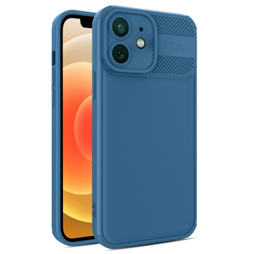 

For iPhone 12 Twill Texture TPU Shockproof Phone Case(Blue)