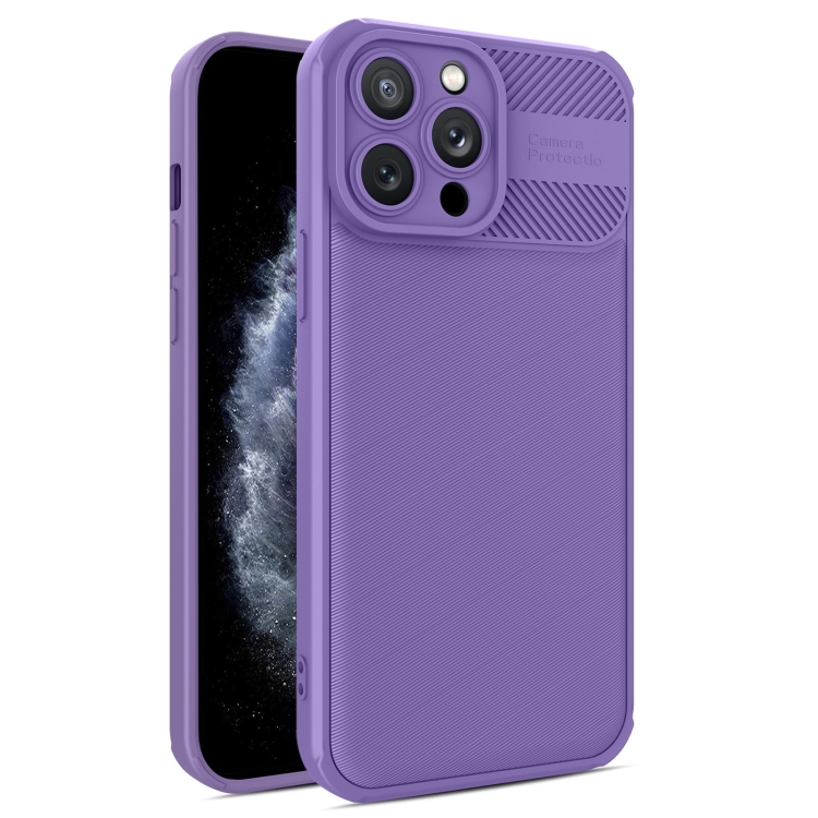 

For iPhone 11 Pro Twill Texture TPU Shockproof Phone Case(Purple)