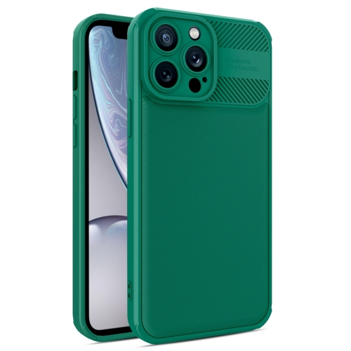

For iPhone XR Twill Texture TPU Shockproof Phone Case(Green)