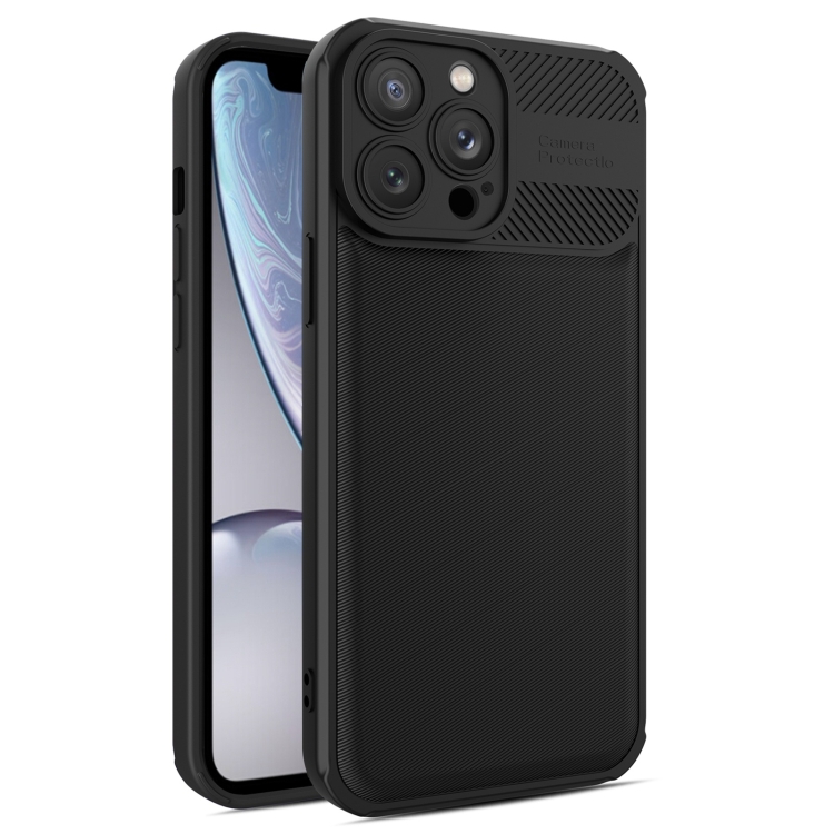 

For iPhone XR Twill Texture TPU Shockproof Phone Case(Black)