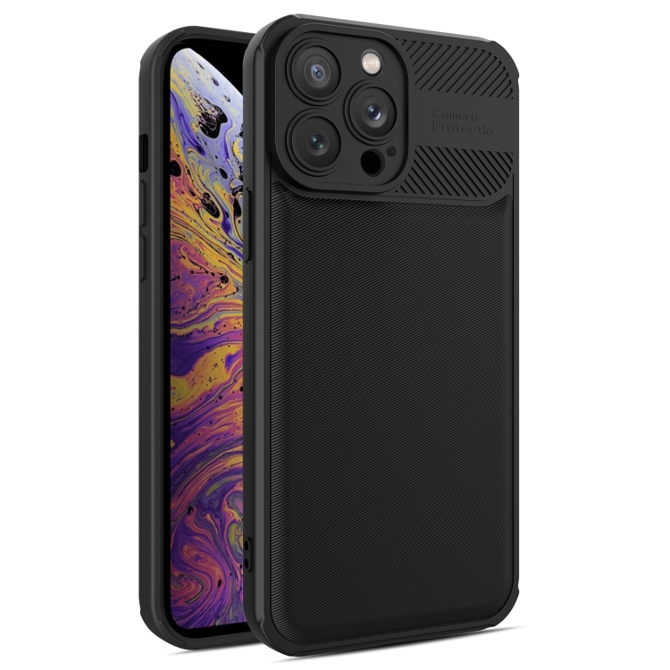 

For iPhone XS Max Twill Texture TPU Shockproof Phone Case(Black)