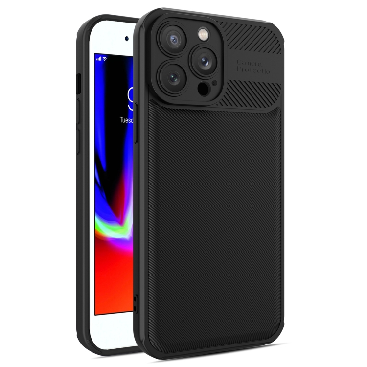 

For iPhone 7 Plus / 8 Plus Twill Texture TPU Shockproof Phone Case(Black)