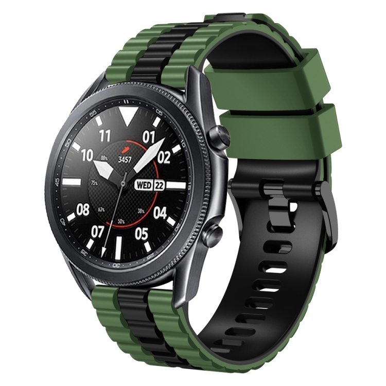 Correa de reloj bicolor de silicona estilo océano universal de 22