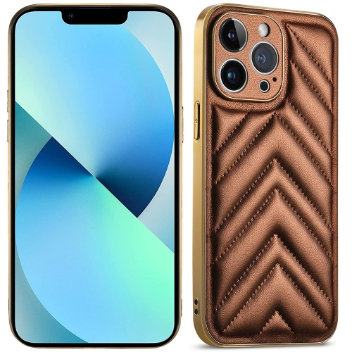 

For iPhone 13 Suteni Plating Leather Soft TPU Phone Case(Brown)