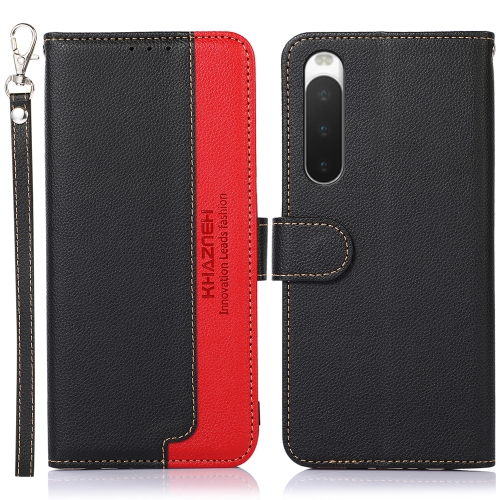 

For Sony Xperia 10 V KHAZNEH Litchi Texture Leather RFID Phone Case(Black)