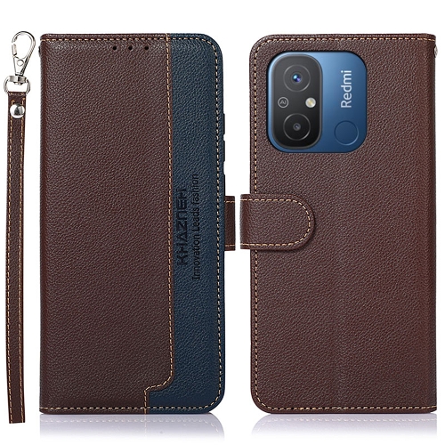 

For Xiaomi Redmi 12C / Redmi 11A KHAZNEH Litchi Texture Leather RFID Phone Case(Brown)