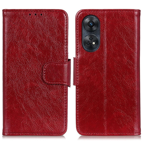 

For OPPO Reno8 T 4G Nappa Texture Flip Leather Phone Case(Red)