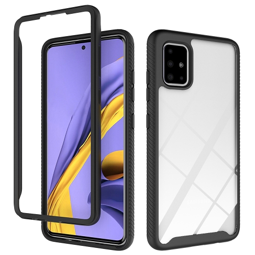 

For Galaxy A31 Starry Sky Solid Color Series Shockproof PC + TPU Protective Case(Black)