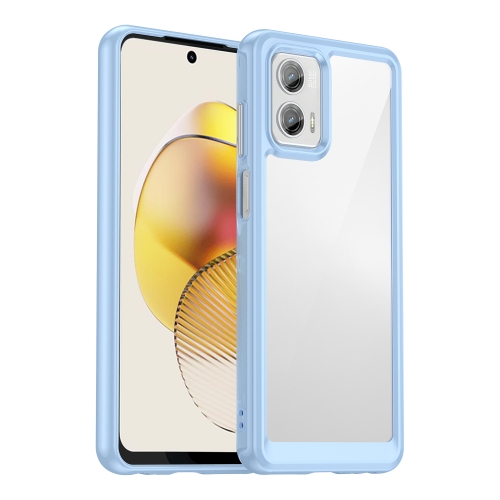 

For Motorola Moto G73 Colorful Series Acrylic + TPU Phone Case(Blue)