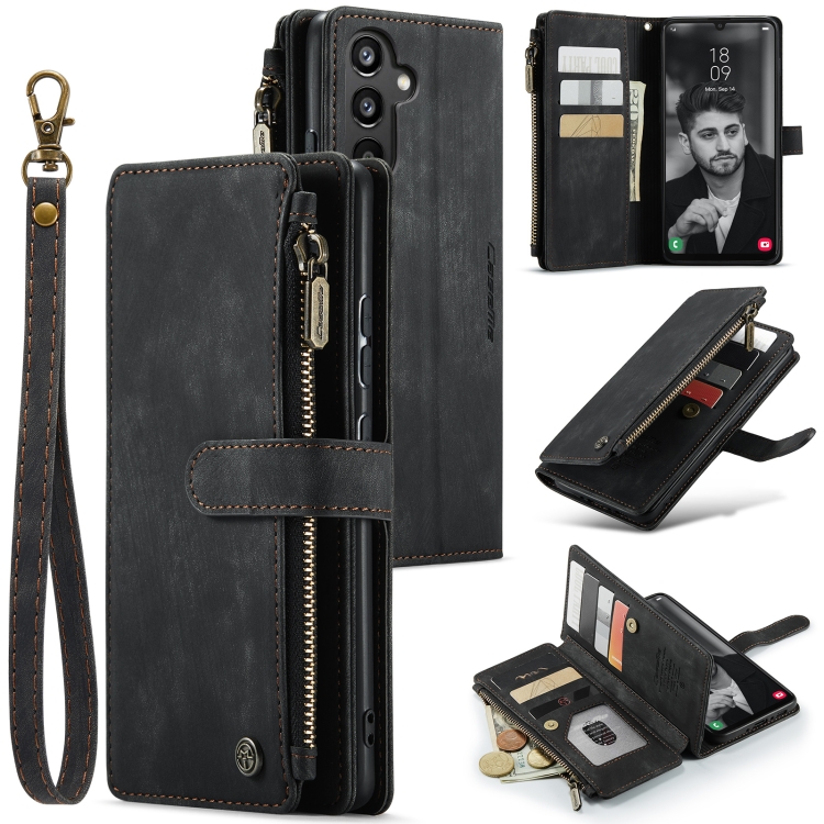 

For Samsung Galaxy A34 5G CaseMe C30 Multifunctional Leather Phone Case(Black)