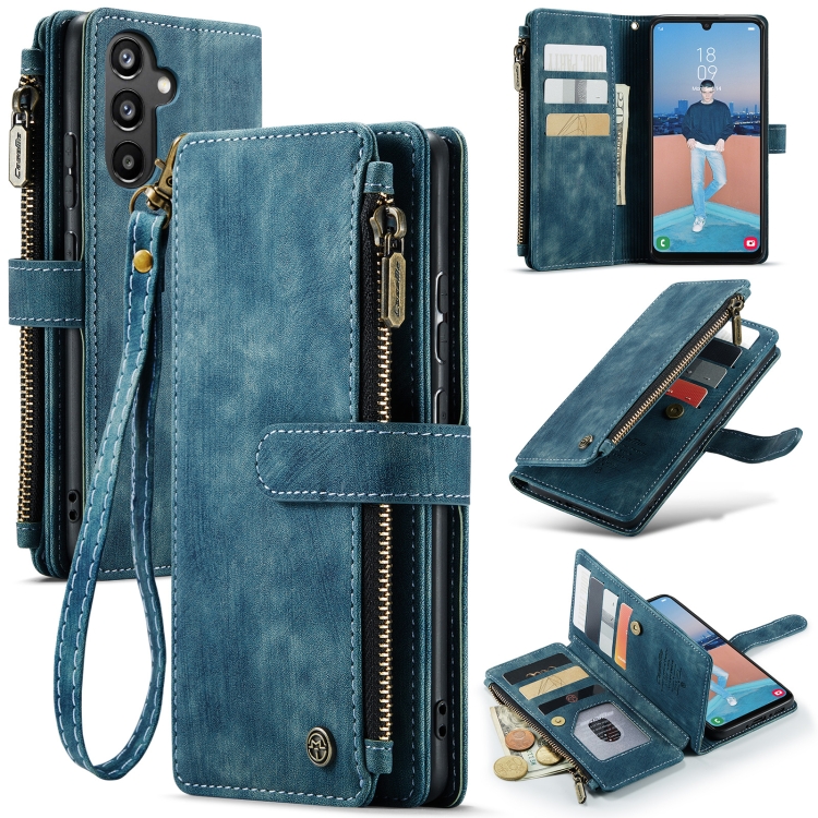

For Samsung Galaxy A34 5G CaseMe C30 Multifunctional Leather Phone Case(Blue)