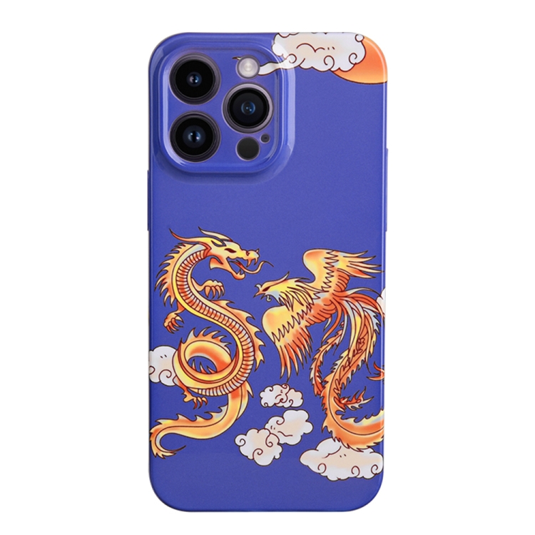 

For iPhone 12 Pro Film Craft Hard PC Phone Case(Dragon and Phoenix)