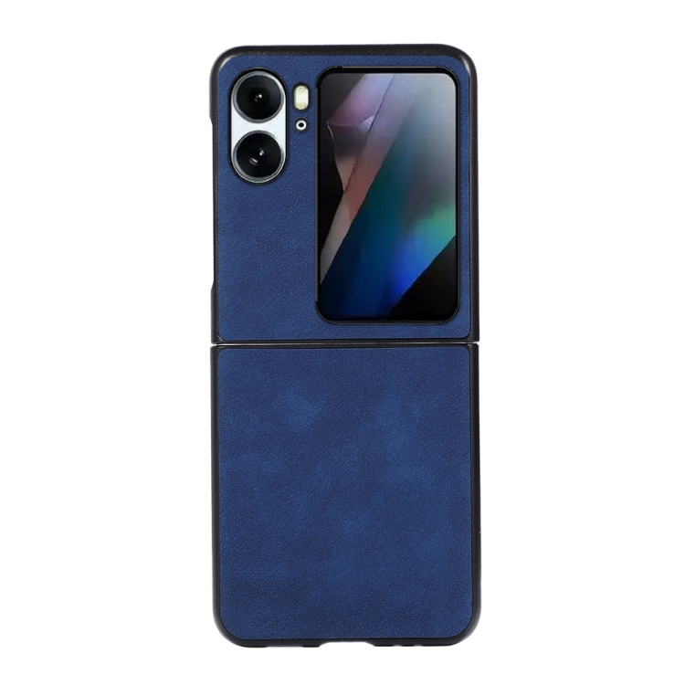 

For OPPO Find N2 Flip Morocco Texture PU Shockproof Phone Case(Blue)