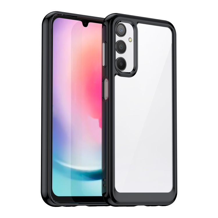 

For Samsung Galaxy A24 4G Colorful Series Acrylic + TPU Phone Case(Black)