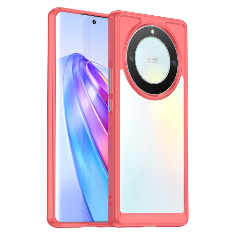 

For Honor X40 Colorful Series Acrylic + TPU Phone Case(Red)