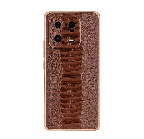 

For Xiaomi 13 Pro Genuine Leather Weilai Series Nano Electroplating Phone Case(Coffee)