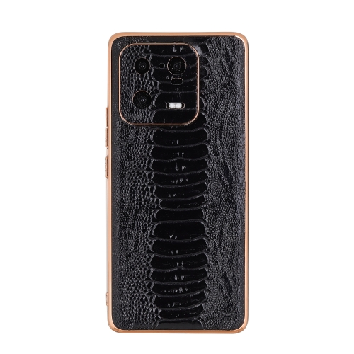 

For Xiaomi 13 Pro Genuine Leather Weilai Series Nano Electroplating Phone Case(Black)