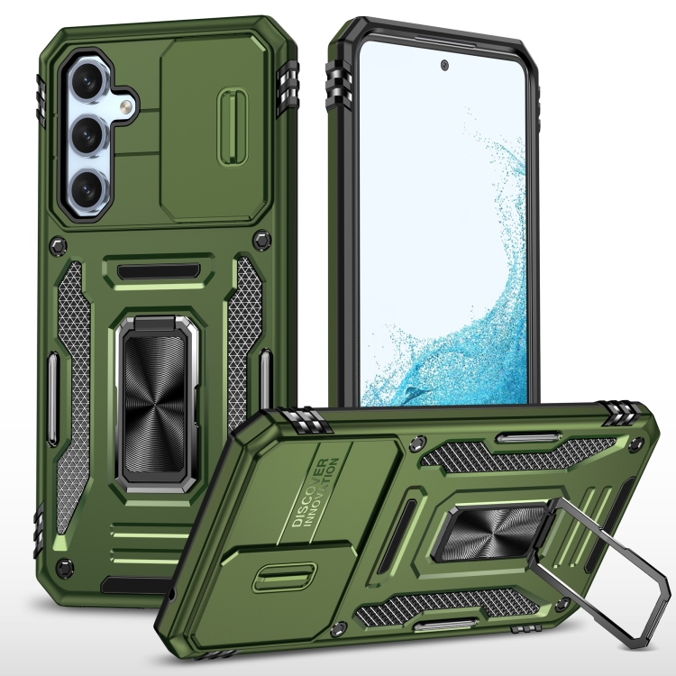 

For Samsung Galaxy A54 5G Armor PC + TPU Camera Shield Phone Case(Green)