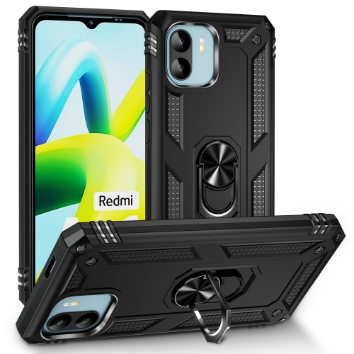 

For Xiaomi Redmi A1 Shockproof TPU + PC Phone Case with Holder(Black)