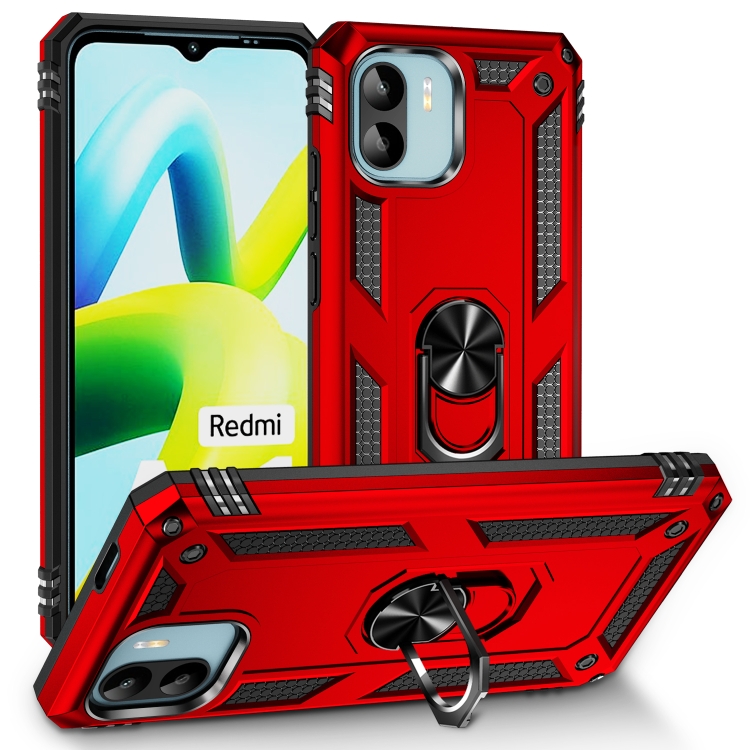 

For Xiaomi Redmi A1 Shockproof TPU + PC Phone Case with Holder(Red)