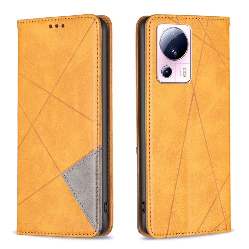 

For Xiaomi 13 Lite / Civi 2 Prismatic Invisible Magnetic Leather Phone Case(Yellow)