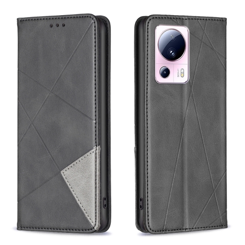 

For Xiaomi 13 Lite / Civi 2 Prismatic Invisible Magnetic Leather Phone Case(Black)