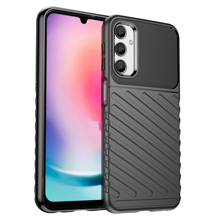 

For Samsung Galaxy A24 4G Thunderbolt Shockproof TPU Phone Case(Black)