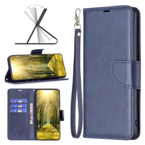 

For Xiaomi Redmi Note 13 Lambskin Texture Pure Color Flip Leather Phone Case(Blue)