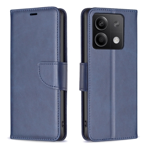 

For Xiaomi Redmi Note 13 4G Global Lambskin Texture Pure Color Flip Leather Phone Case(Blue)